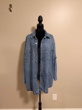 H&M oversized featherweight denim shirt
